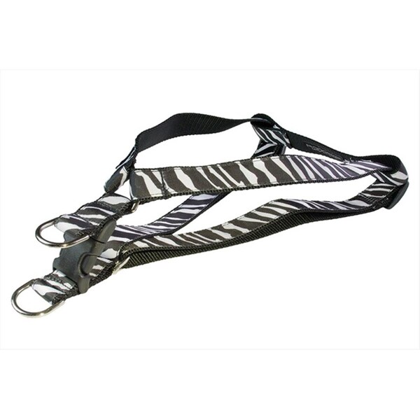 Fly Free Zone ZEBRA-WHITE-BLK.2-H Zebra Dog Harness, Black & White - Small - FL2650383