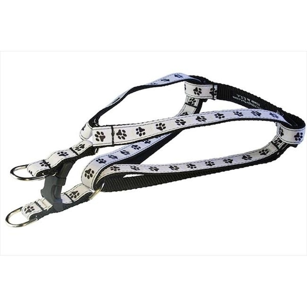 Sassy Dog Wear Sassy Dog Wear PUPPY PAWS-BLACK-WHT3-H Puppy Paws Dog Harness; Black & White - Medium - PUPPY PAWS-BLACK/WHT3-H