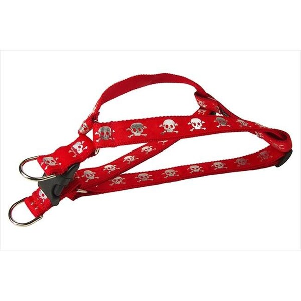 Sassy Dog Wear Sassy Dog Wear REFLECTIVE SKULL-RED3-H Reflective Skull Dog Harness; Red - Medium - REFLECTIVE SKULL-RED3-H