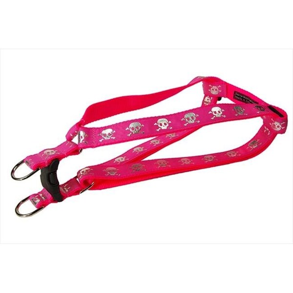 Sassy Dog Wear Sassy Dog Wear REFLECTIVE SKULL-PINK4-H Skull Print Dog Harness; Pink - Large - REFLECTIVE SKULL-PINK4-H