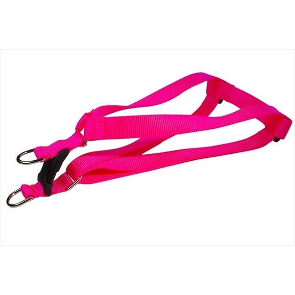 Fly Free Zone Nylon Webbing Dog Harness; Neon Pink - Small - FL511913