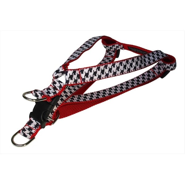 Flyfree HERRINGBONE-WHITE-BLK.4-H Houndstooth Dog HarnessBlack & White Large - FL521789