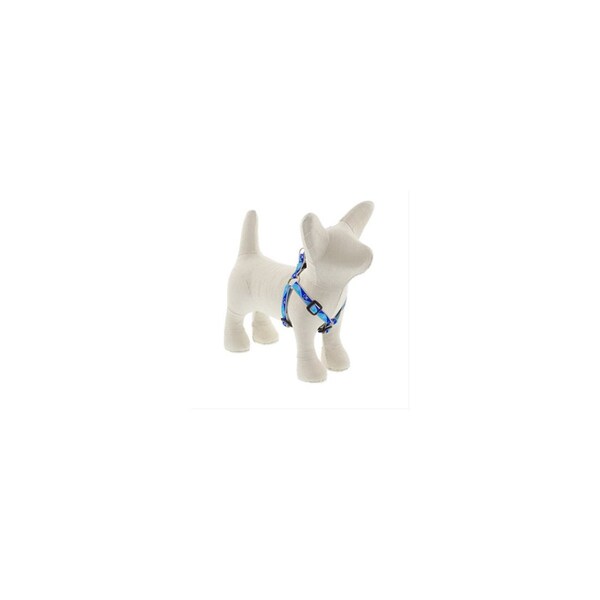 Lupine Step-In Puppy & Small Dog Harness, Reflective Blue Paws Pattern, 1/2 x 12 - 18-In. - 48495