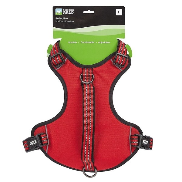 Guardian Gear Reflective Harness, 24 to 35 in, Fastening Method: O-Ring Strap, Nylon Harness, True Red - ZA0031 20 83
