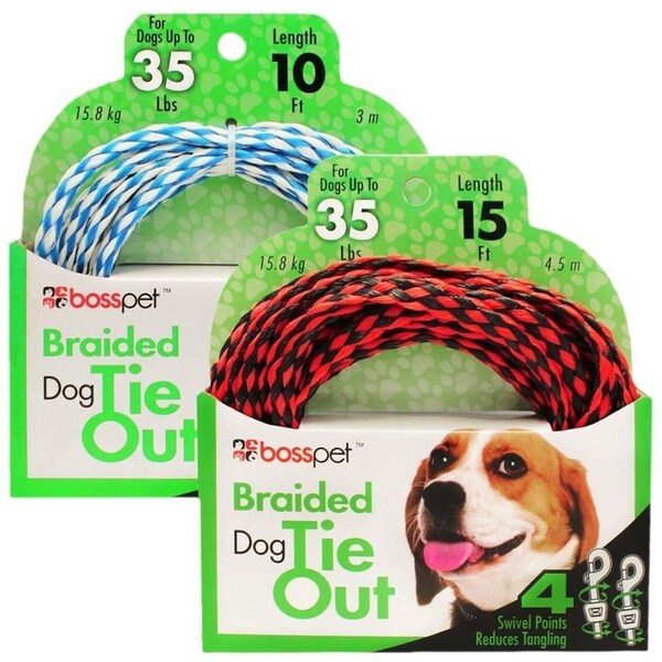 Boss Pet PDQ Pet TieOut Belt, Braided, 10 ft L BeltCable, Poly - Q241000099