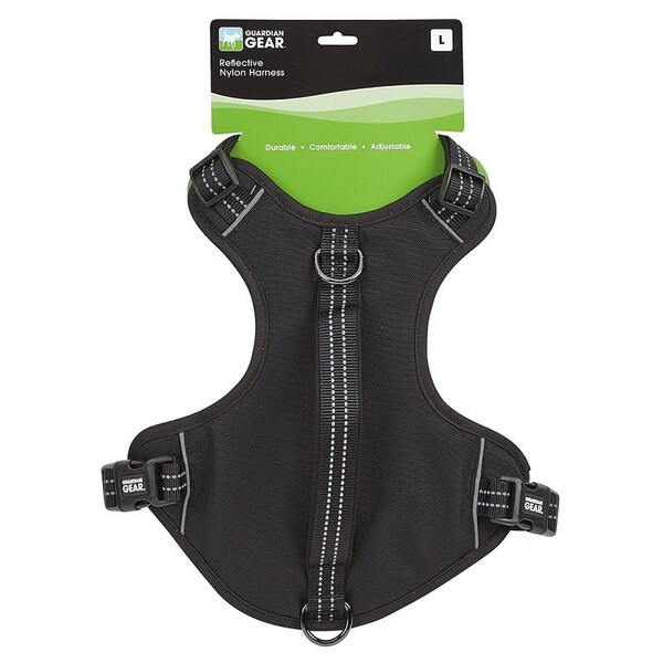 Guardian Gear Reflective Harness, 24 to 35 in, Fastening Method: O-Ring Strap, Nylon Harness, Jet Black - ZA0031 20 30