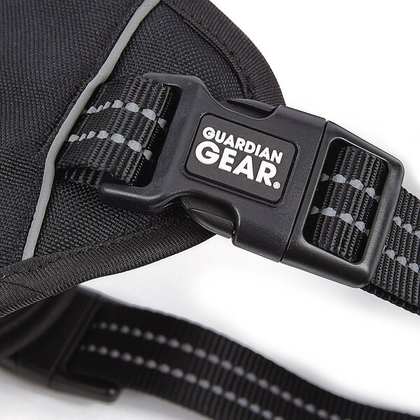 Guardian Gear Reflective Harness, 24 to 35 in, Fastening Method: O-Ring Strap, Nylon Harness, Jet Black - ZA0031 20 30