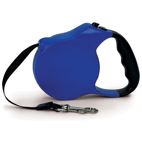 Casual Canine Belted Retractable Lead, 12 ft L, Blue, Snap Hook - 11611 12 19