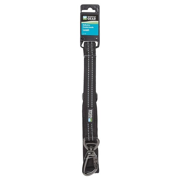 Guardian Gear Reflective Dog Leash, 6 ft L, Nylon Line, Black, Fastening Method: Snap - ZA5172 06 30