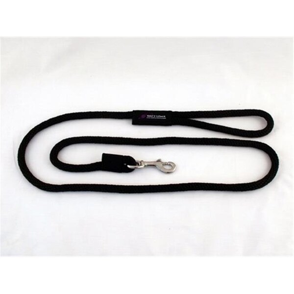 Soft Lines Soft Lines P10606BLACK Dog Snap Leash 0.37 In. Diameter By 6 Ft. - Black - P10606BLACK