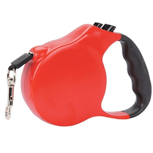 Casual Canine Belt Retractable Lead, 12 ft L, Red, Fastening Method: Snap Hook, M Breed - 11611 12 83
