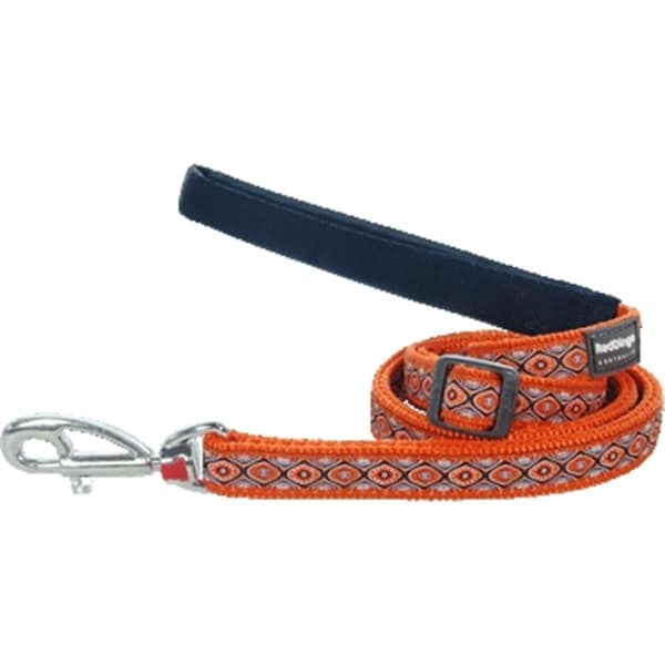 Red Dingo Dog Lead Design Snake Eyes Orange- Medium - L6-SE-OR-20