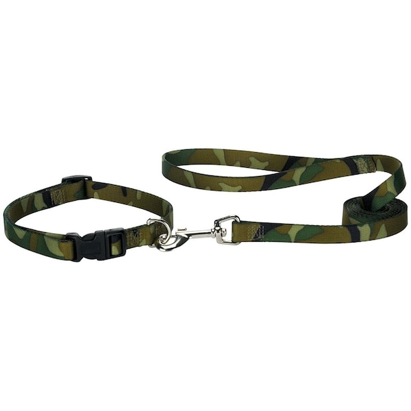 Partyanimal 4 ft. x 0.62 in. Camo Dog Leash Lead, Green - PA3166586