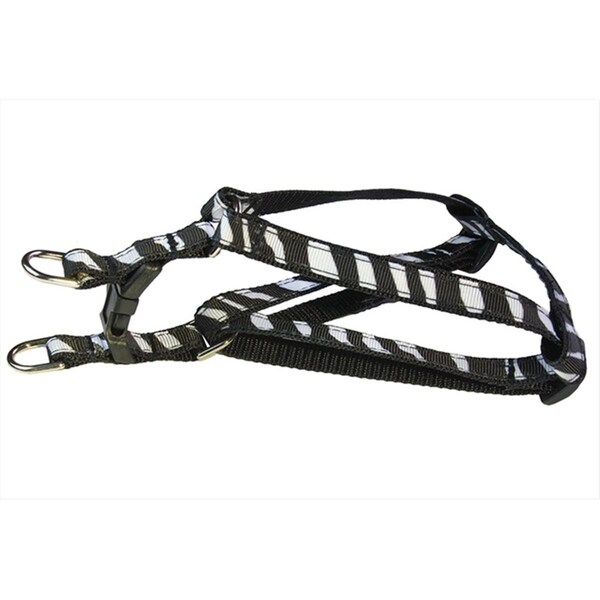 Flyfree ZEBRA-WHITE-BLK.1-H Zebra Dog HarnessBlack & White Extra Small - FL861178