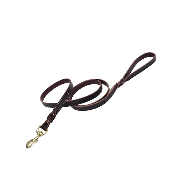 Coastal Pet Circle T Latigo Leather Dog Leash Flat 1 in - 3806