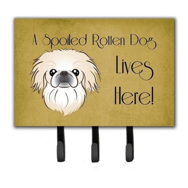 Carolines Treasures Carolines Treasures BB1469TH68 Pekingese Spoiled Dog Lives Here Leash & Key Holder - BB1469TH68