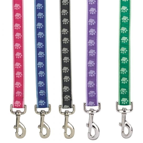 Casual Canine 4 ft. x 0.62 in. TwoTone Pawprint LeadBlack - ZA8861 44 17