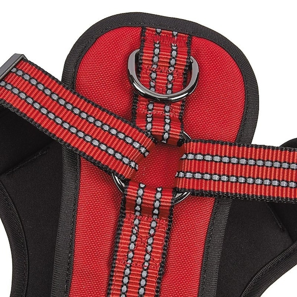 Guardian Gear Reflective Harness, 16 to 25 in, Fastening Method: O-Ring Strap, Nylon Harness, True Red - ZA0031 12 83