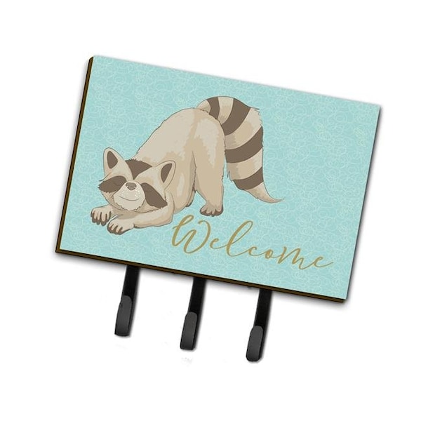 Carolines Treasures Carolines Treasures BB8560TH68 Raccoon Welcome Leash or Key Holder - BB8560TH68