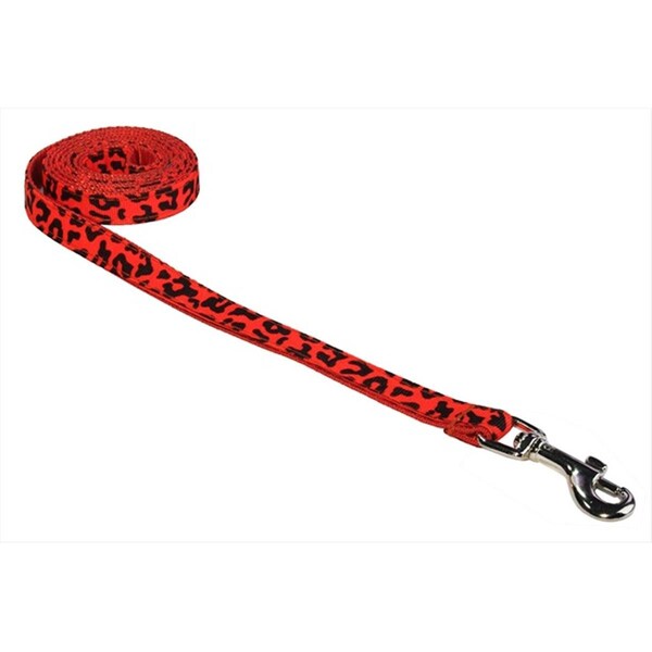Sassy Dog Wear 4 ft. Leopard Dog Leash- Orange - Extra Small - LEOPARD-ORANGE1-L