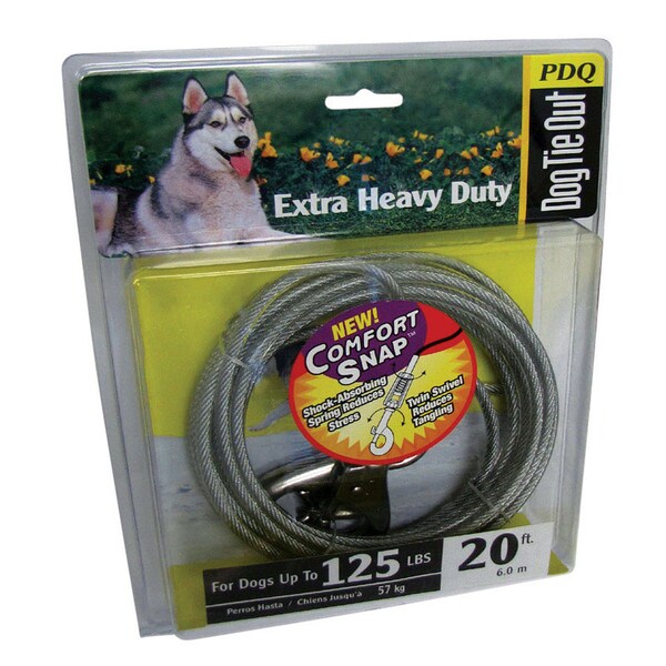 Pdq PDQ Silver Tie-Out Vinyl Coated Cable Dog Tie Out X-Large - Q5720SPG99