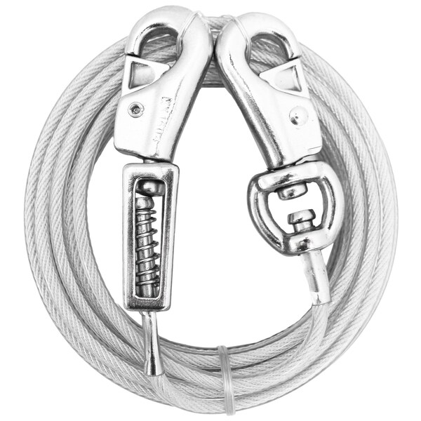 Pdq PDQ Silver Tie-Out Vinyl Coated Cable Dog Tie Out X-Large - Q5720SPG99