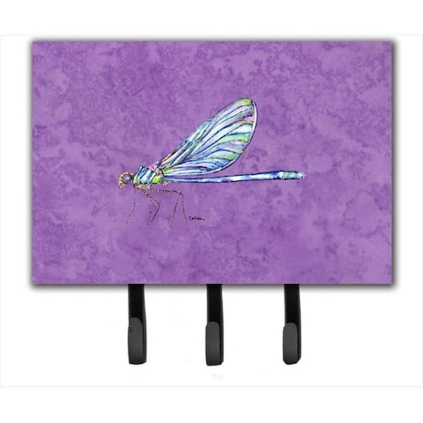 Carolines Treasures Carolines Treasures 8865TH68 6 x 9 In. Dragonfly on Purple Leash or Key Holder - 8865TH68