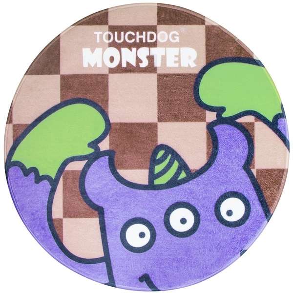 Touchdog Cartoon Three-Eyed Monster Rounded Cat & Dog Mat - Purple Monster - One Size - PB105