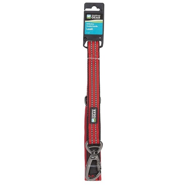 Guardian Gear Reflective Dog Leash, 6 ft L, Nylon Line, Red, Fastening Method: Snap - ZA5172 06 83