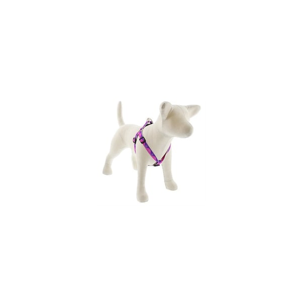 Lupine Step-In Medium Dog Harness, Reflective Pink Paws Pattern, 3/4 x 20 - 30-In. - 48545
