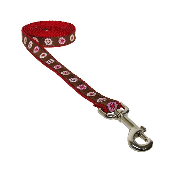 Sassy Dog Wear Wild Flowers Red Dog Leash Medium - WILD FLOWER RED3-L