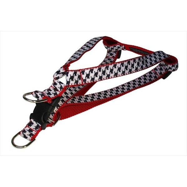 Sassy Dog Wear Sassy Dog Wear HERRINGBONE-WHITE-BLK.3-H Houndstooth Dog Harness; Black & White - Medium - HERRINGBONE-WHITE/BLK.3-H