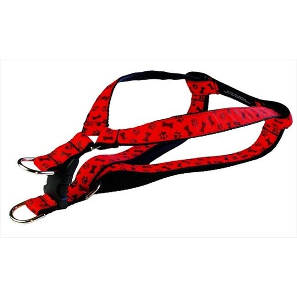 Sassy Dog Wear Sassy Dog Wear PAWS-BONES-POPPY2-H Paws & Bones-Poppy Dog Harness; Red - Small - PAWS-BONES/POPPY2-H