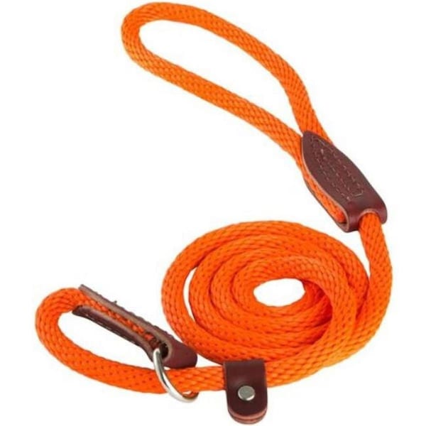 Tandy Leather Factory Leather Brothers  British Slip Loop Rope Leads for Dogs  Orange, 3PK - 3604-5