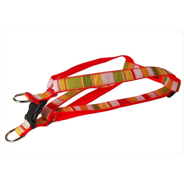 Sassy Dog Wear STRIPE-ORANGE-MULTI4-H Multi Stripe Dog Harness- Orange - Large - STRIPE-ORANGE/MULTI4-H