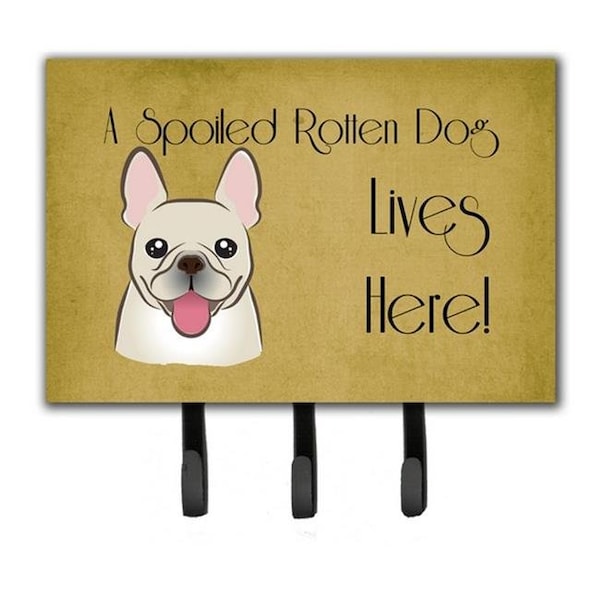 Carolines Treasures Carolines Treasures BB1486TH68 French Bulldog Spoiled Dog Lives Here Leash & Key Holder - BB1486TH68