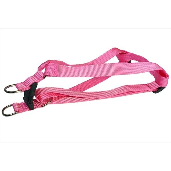 Sassy Dog Wear Sassy Dog Wear SOLID PINK MED-H Nylon Webbing Dog Harness; Pink - Medium - SOLID PINK MED-H