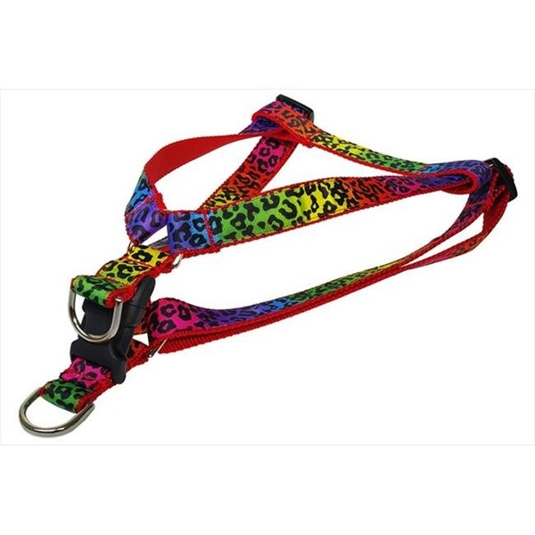 Sassy Dog Wear Sassy Dog Wear LEOPARD-RAINBOW2-H Leopard Dog Harness; Rainbow - Small - LEOPARD-RAINBOW2-H
