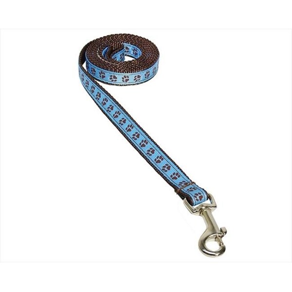 Fly Free Zone PUPPY PAWS-BLUE-CHOC.1-L 4 ft. Puppy Paws Dog Leash; Blue & Brown - Extra Small - FL504082