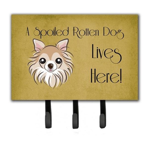 Carolines Treasures Carolines Treasures BB1499TH68 Chihuahua Spoiled Dog Lives Here Leash & Key Holder - BB1499TH68