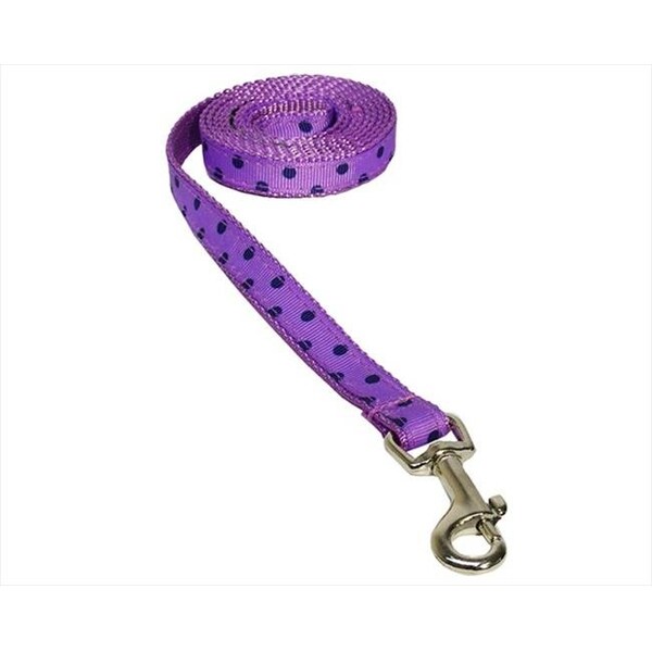 Sassy Dog Wear Sassy Dog Wear POLKA DOT-ORCHID-NAVY1-L 4 ft. Polka Dot Dog Leash; Orchid & Navy - Extra Small - POLKA DOT-ORCHID/NAVY1-L