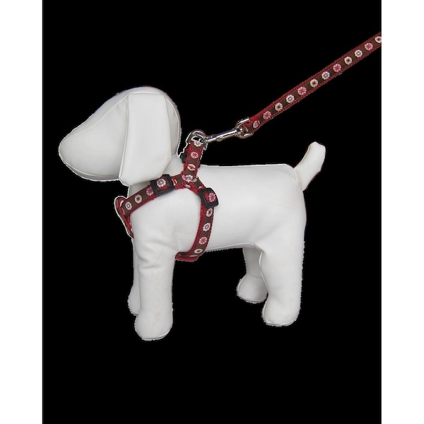 Fly Free Zone Wild Flowers Red Dog Harness - Adjusts 18 - 24 in. - Medium - FL2650368