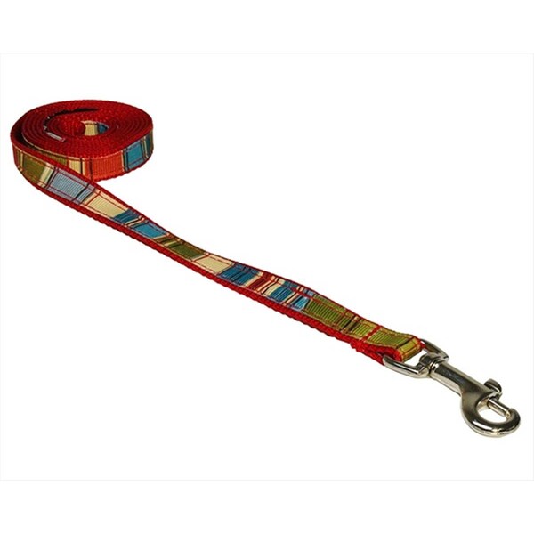 Sassy Dog Wear STRIPE-RED-MULTI1-L 4 ft. Multi Stripe Dog Leash- Red - Extra Small - STRIPE-RED/MULTI1-L