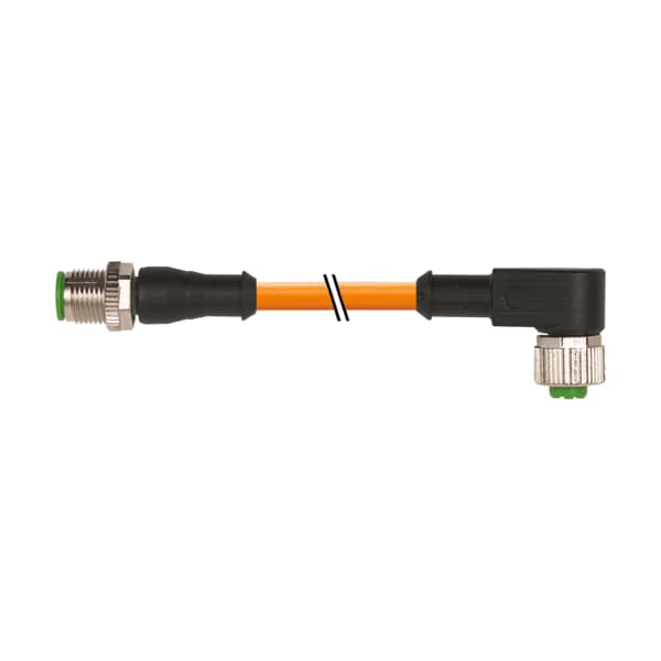 Murr Elektronik M12 MALE 0° / M12 FEMALE 90°, PUR 4X0.34 orange UL/CSA, ROBOT, drag ch 0.3m - 7000-40121-8460030