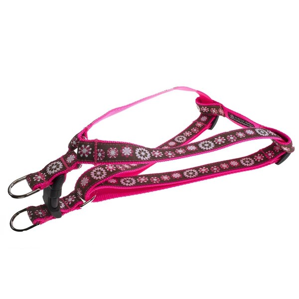 Fly Free Zone Wild Flowers Pink Dog Harness - Adjusts 23 - 35 in. - Large - FL3739579