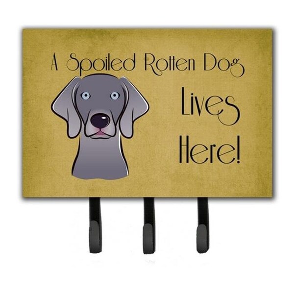 Carolines Treasures Carolines Treasures BB1479TH68 Weimaraner Spoiled Dog Lives Here Leash & Key Holder - BB1479TH68