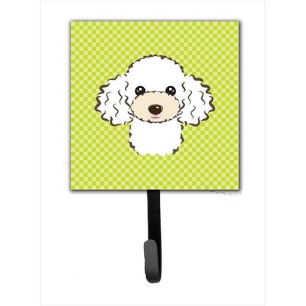 Jensendistributionservices Checkerboard Lime Green White Poodle Leash Or Key Holder; 4.25 W x 7 H In. - MI730495