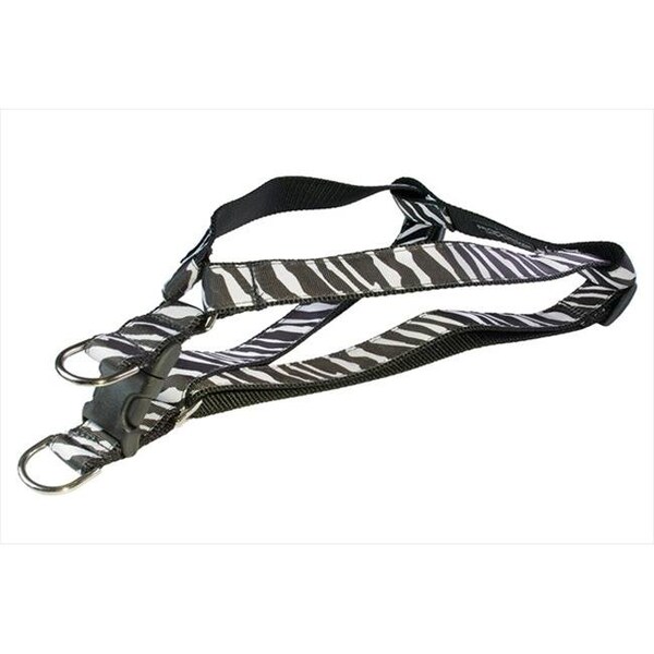 Sassy Dog Wear Sassy Dog Wear ZEBRA-WHITE-BLK.4-H Zebra Dog Harness; Black & White - Large - ZEBRA-WHITE/BLK.4-H