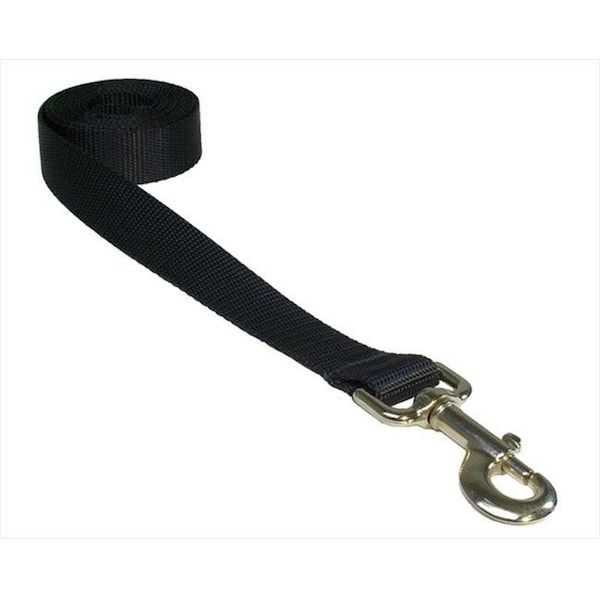 Sassy Dog Wear Sassy Dog Wear SOLID BLACK LG-L 6 ft. Nylon Webbing Dog Leash; Black - Large - SOLID BLACK LG-L