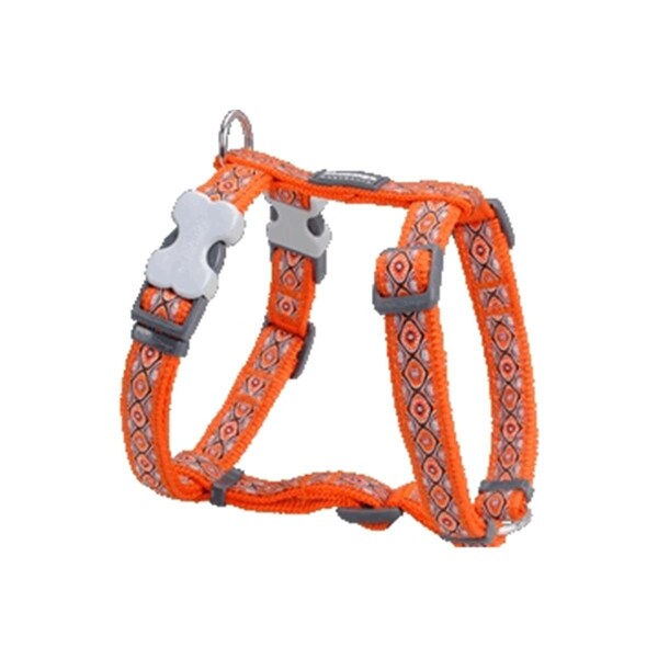 Red Dingo Dog Harness Design Snake Eyes Orange- Large - DH-SE-OR-25
